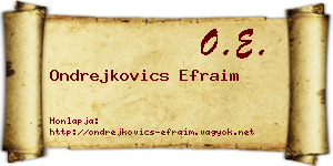 Ondrejkovics Efraim névjegykártya